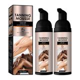 2 Pack Sunless Tanning Mousse Self Tanning Mousse for Fair to Medium Skin Tone Bronzing Mousse for Natural-Looking Tan 60ml