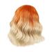 Sehao Women Short Wavy Bob Silky Wavy Synthetic Heat Resistant Wig with Natural Bangs Orange Wigs for Women
