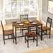 Modern Industrial 5-Piece Dining Table Set, Rectangular Table and Chairs Set, Dinette, Space Saving Dining Set