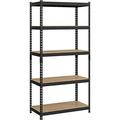 5-Tier Utility Shelves Metal Storage Shelves Garage Shelving Unit Adjustable Garage Storage Shelves Storage Racks Duty Shed Shelving- Black 35.5 x 17.5 x 72 Inch