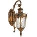 Rustic Exterior Lantern Wall Light with Hammered Glass Lampshade Bronze Outdoor Wall Sconce Lamp for Porch Patio