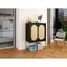 2 Door High Cabinet, Natural Rattan 2 Door high cabinet, Built-in adjustable shelf, Free Standing Cabinet