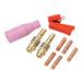 Tig Argon Arc Welding Accessories Welding Consumables Set 9Pcs TIG Argon Arc Welding Accessories Kit Torch Trigger Switch Ceramic Cup Connecting Rod Contact Tip