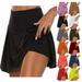 Sksloeg Womens Golf Tennis Skorts Skirts Built-In Shorts Golf Active Skirts for Sports Running Gym Training Skorts Brown S