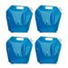 4pcs 5L Outdoor Large Capacity Water Bag Portable Foldable Drinking Water Bag Collapsible Water Tank Container Space-Saving Water Carrier for Camping Hiking Riding(Blue)