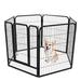 Homy Grigio Heavy Duty Adjustable Dog Pen Playpen Portable Foldable Pet Kennel Fence For Outdoor Indoor in Black | Wayfair BPAUSDPHD40-6