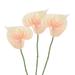 Uxcell 13 Artificial Anthurium Lily Flowers Floral Arrangements Bouquet Decor Light Orange 3 Pack