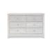 Langley Street® Maday 61 Inch Modern Wide Dresser, Whitewashed , 6 Drawers, Medallion Details in Brown/White | 40 H x 61.26 W x 15.83 D in | Wayfair