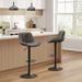17 Stories Jaiven Swivel Adjustable Height Bar Stool Leather/Metal/Faux leather in Gray | 41.53 H x 19.49 W x 19.69 D in | Wayfair