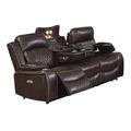 Wildon Home® Jadam 80" Vegan Leather Power Reclining Sofa Faux Leather in Brown | 41.25 H x 80 W x 41.25 D in | Wayfair