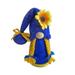 Free Standing Blue Long Hat Sunflower Gnome Plush Doll - Yellow Beard Braid - Men Women - Big Nose - Cute Desktop Flower Faceless Gnome Stuffed Ornament - Party Supplies