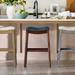 Julien Bar & Counter Stool - Bar Height (29-1/2"H Seat), Antique White, Bonded Leather, Antique White/Marbled Black/Bar Height - Grandin Road