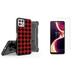 BC Kombo Series Case for Celero 5G+ (Plus) - Belt Holster Rugged Kickstand Cover (Red Black Plaid) with (2-Pack) Tempered Glass Screen Protectors