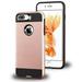 For Apple IPhone 7 Plus / IPhone 8 Plus / 6S/6 Plus [Luxury Brushed] Shockproof Slim Design Armor Defender Dual Layer Hybrid Rugged PC Plastic Impact Resistant Phone Cover Rose Gold