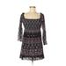 INC International Concepts Casual Dress - A-Line Square 3/4 sleeves: Black Dresses - Women's Size Medium