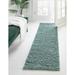 Unique Loom Solace Comfort Solid Shag Rug Runner 2 6 x 13 1 Light Slate Blue Shag Solid Bathroom Hallway Mud Room