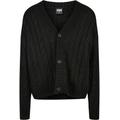 Strickjacke URBAN CLASSICS "Herren Boxy Cardigan" Gr. XXL, schwarz (black) Herren Strickjacken