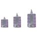 3 Pcs Romantic Wedding Colorful Flickering Battery Powered Pillar Candles Valentine s Day Electronic Candle Flameless LED Tealight Night Light Candle Light PURPLE DIAMOND