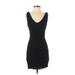 Express Cocktail Dress - Bodycon Plunge Sleeveless: Black Print Dresses - Women's Size Small