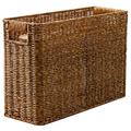 Healeved Magazine Storage Basket Rustic Woven Seagrass Magazine File Holder Desk Organizer Magazine Rack for Magazines Books Newspapers Tablets in Bedroom Family Room Office