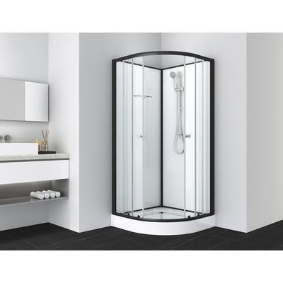 Komplettdusche SANOTECHNIK "BELA", schwarz, B:90cm H:203cm T:90cm, Duschkabinen, Viertelkreisdusche Image