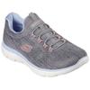 Slip-On Sneaker SKECHERS "SUMMITS-FUN FLARE", Damen, Gr. 38, grau (grau, rosa), Textil, Synthetik, meliert, sportlich, Schuhe, Trainingsschuh in veganer Verarbeitung