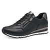 Sneaker MARCO TOZZI, Damen, Gr. 37, schwarz (schwarz metallicfarben), Lederimitat, sportlich, Schuhe Sneaker, mit Feel Me-Ausstattung, Freizeitschuh, Halbschuh, Schnürschuh