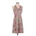 Ann Taylor Casual Dress - Wrap: Tan Baroque Print Dresses - Women's Size 0