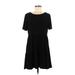 Nik and Nash Casual Dress - A-Line Scoop Neck Short sleeves: Black Print Dresses - Women's Size Medium