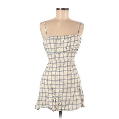 rue21 Casual Dress - Mini Square Sleeveless: Tan Plaid Dresses - Women's Size Medium