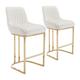 Chaise de Bar en Velours Tabouret de Bar Lot de 2 Chaise Bar Haute avec Pied Doré pour Îlot de