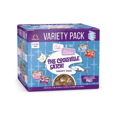 Weruva Cats in the Kitchen The Coolsville Catch! Variety Pack Grain-Free Wet Cat Food, 3.2-oz can, case of 12