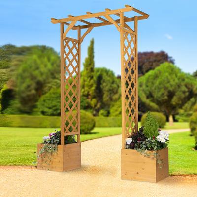Square Top Wooden Arch And Planter Frame