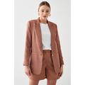 Womens Tall Stripe Turnback Cuff Single Breasted Blazer