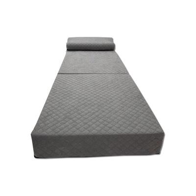 Luxus-Gästematratze mit Kopfkissen – grau – Campingmatratze – Sofa – faltbar – 200 x 70 x 15 cm Image