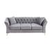 Modern Chesterfield Curved Sofa Tufted Velvet Couch 3 Seat Button Tufed Couch with Scroll Arms & Gold Metal Legs for Living Room