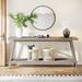 2-Tier Narrow Wood Foyer Sofa Couch Table for Hallway