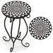 Costway Mosaic Outdoor Side Table, Round End Table with Weather - See Details