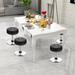 Costway Set of 3 Adjustable Vanity Stool 360° Swivel Storage Makeup - See Details