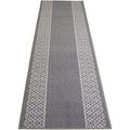 Custom Size Runner Rug Berber Chain Border Grey Design Rug Runner 26 Inch Wide and Your Choice of Your Length By Feet Proudly Customize In USA Facility (Grey With White Border 48 ft x 26 in)