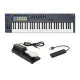 Novation FLkey 61-Key MIDI Keyboard Controller with Sustain Pedal and 4-Port USB