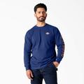 Dickies Men's Long Sleeve Workwear Graphic T-Shirt - Surf Blue Size 3Xl (WL22D)