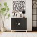 Wrought Studio™ Donvan Storage Cabinet w/ Metal Legs & Adjustable Shelves-Stylish Sideboard & Display Cabinet Wood in Black | Wayfair