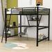 Mason & Marbles Astor Full Size Metal & Wood Loft Bed w/ L-Shaped Desk & Shelf Metal in Black | 70.9 H x 56.3 W x 78 D in | Wayfair