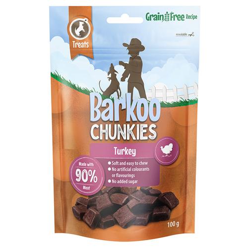 6x 100g Pute Barkoo Chunkies Meat Cubes Hundesnacks