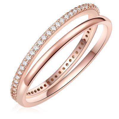 Lulu & Jane Ring Messing Zirkonia in Roségold 52 Damen Image