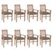 Anself 8 Piece Patio Chairs with Seat Cushion Teak Wood Outdoor Dining Chair Set Wooden Armchairs for Garden Balcony Backyard Furniture 24.4 x 22.2 x 37 Inches (W x D x H)