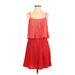 Tommy Hilfiger Cocktail Dress - A-Line Scoop Neck Sleeveless: Red Print Dresses - Women's Size 2