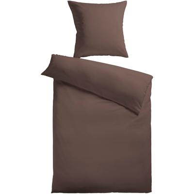 Bettwäsche KINZLER "Mikrofaser Fleece", braun (dunkelbraun), B/L: 135cm x 200cm, , Fleece, B/L: 80cm x 80cm, Fleece, Obermaterial: 100% Polyester, Bettwäsche, angenehm warm Image