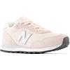 Sneaker NEW BALANCE "WL515", Gr. 43, rosa (rosa, weiß), Leder, Textil, sportlich, Schuhe